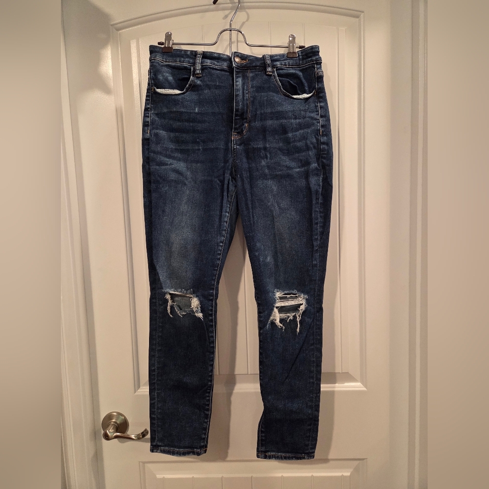 American Eagle Outfitters Midnight Blue Ripped Jeggings